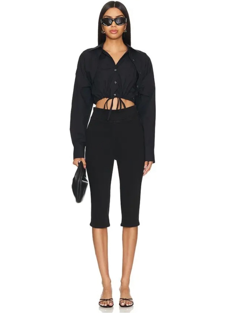 FRAME Jetset Capri Pants in Black NWT Size 2 US 30-34